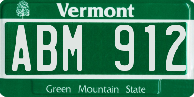 VT license plate ABM912