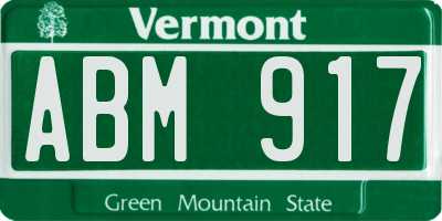 VT license plate ABM917