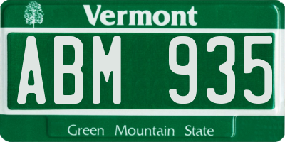 VT license plate ABM935