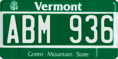 VT license plate ABM936