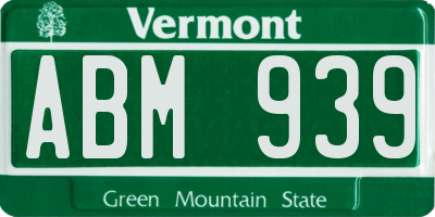 VT license plate ABM939