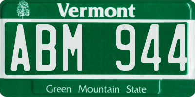 VT license plate ABM944