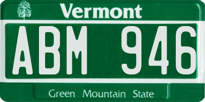 VT license plate ABM946