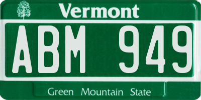 VT license plate ABM949