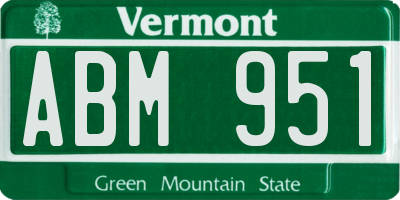 VT license plate ABM951