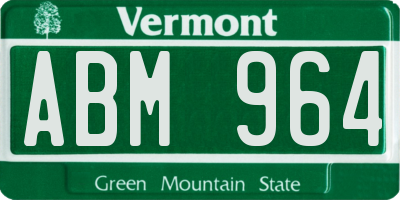 VT license plate ABM964