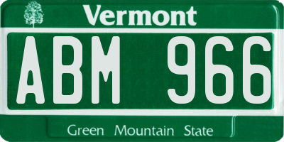 VT license plate ABM966