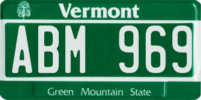 VT license plate ABM969