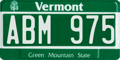 VT license plate ABM975