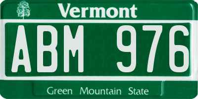 VT license plate ABM976