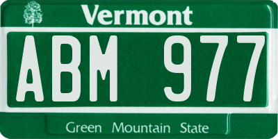 VT license plate ABM977