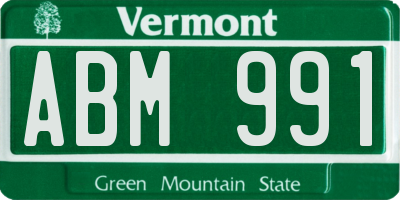 VT license plate ABM991