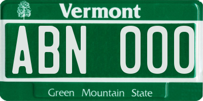 VT license plate ABN000