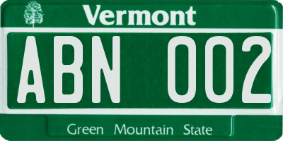 VT license plate ABN002