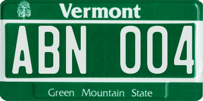 VT license plate ABN004