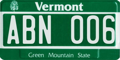 VT license plate ABN006