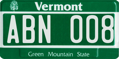 VT license plate ABN008