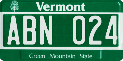 VT license plate ABN024