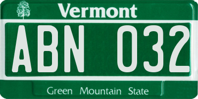 VT license plate ABN032