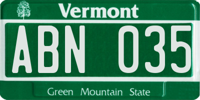 VT license plate ABN035