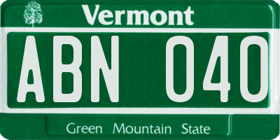 VT license plate ABN040