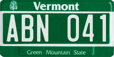 VT license plate ABN041