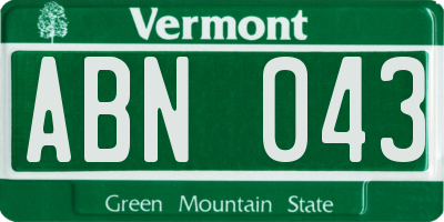 VT license plate ABN043