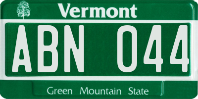 VT license plate ABN044