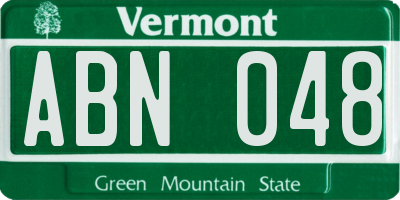 VT license plate ABN048