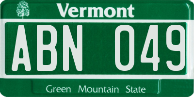 VT license plate ABN049