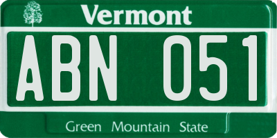 VT license plate ABN051