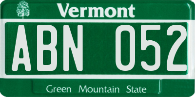 VT license plate ABN052