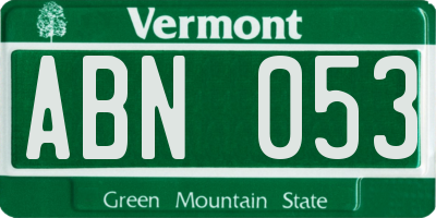 VT license plate ABN053