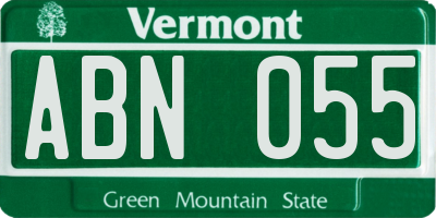 VT license plate ABN055