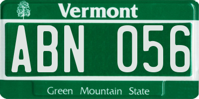 VT license plate ABN056