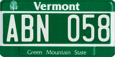 VT license plate ABN058