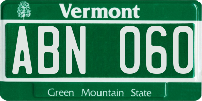 VT license plate ABN060