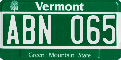 VT license plate ABN065