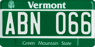 VT license plate ABN066