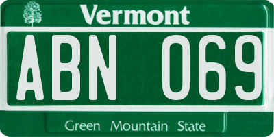 VT license plate ABN069