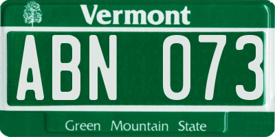 VT license plate ABN073