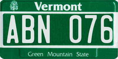 VT license plate ABN076