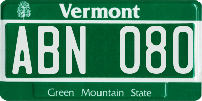 VT license plate ABN080