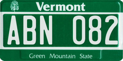 VT license plate ABN082