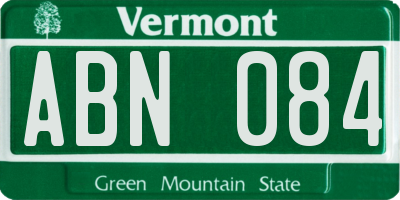 VT license plate ABN084