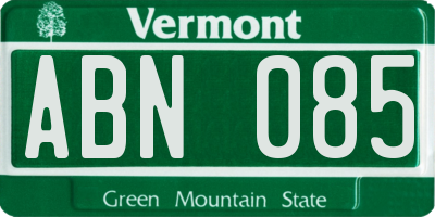 VT license plate ABN085