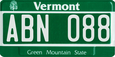 VT license plate ABN088