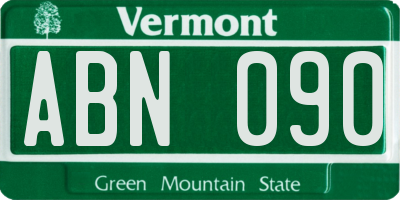 VT license plate ABN090