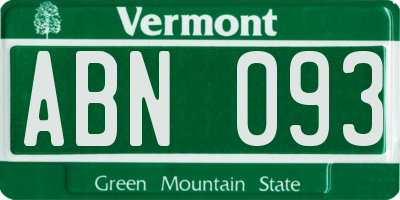 VT license plate ABN093