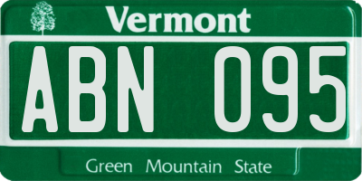 VT license plate ABN095